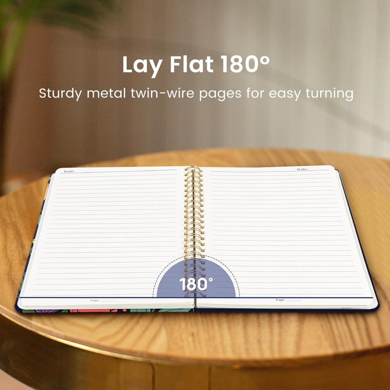Taja Lined Spiral Journal Notebook for Women, A5 Cute College Ruled Hardcover Notebook for Work & Note Taking, Pretty Journal for Writing, 140 Pages, Colorful Tulips - Image 4